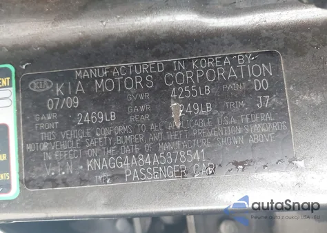 2010 Kia Optima Lx from USA, damaged, VIN KNAGG4A84A5378541